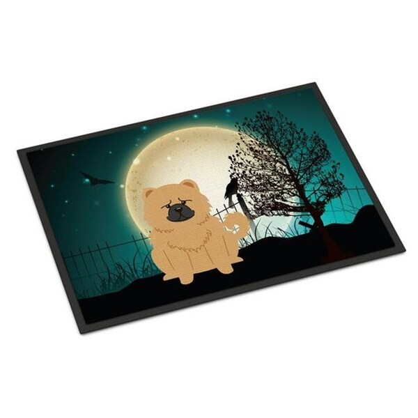 Jensendistributionservices Halloween Scary Chow Chow Cream Indoor or Outdoor Mat; 24 x 0.25 x 36 in. MI225472 - main